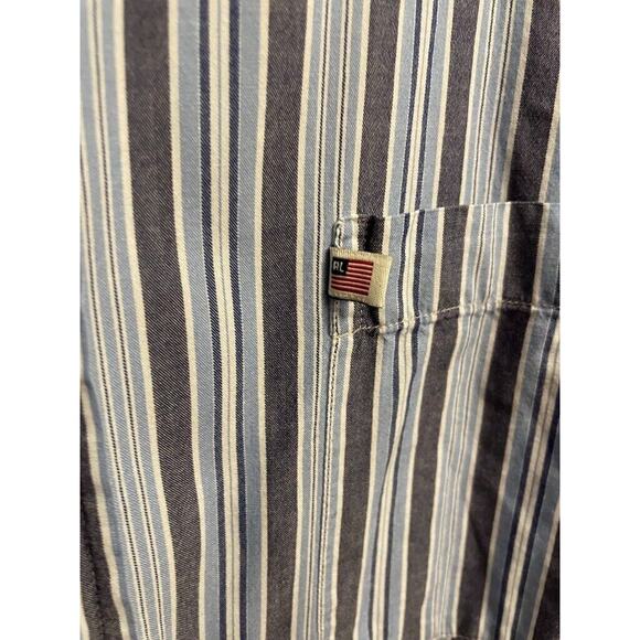 Vintage Polo Ralph Lauren Button Down Long-sleeve Collared Shirt Striped Blue XL - Picture 2 of 3